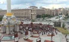 Ucraina, Kiev: in piazza Maidan commemorazione dell'attivista ucciso a Izyum