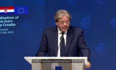 Croazia, Gentiloni: "Vostro viaggio verso l'euro e' stato straordinario"
