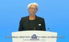 Bce, Lagarde: "Rialzo tassi da 50 punti per rischi inflazione"