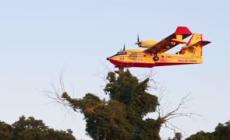Canadair in azione nella Pineta di Castel Fusano