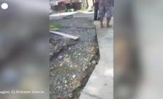 Terremoto nelle Filippine, danni e crepe sulle strade nel villaggio di Palao