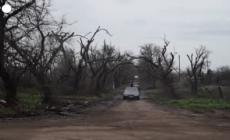 Ucraina, solo macerie ed edifici distrutti in un piccolo villaggio vicino a Kherson