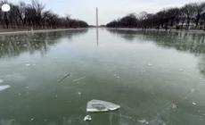 Usa, Washington: le acque del National Mall completamente ghiacciate