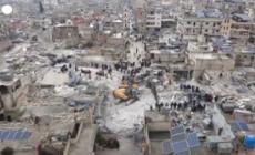 Terremoto in Siria, la distruzione nella provincia di Aleppo vista dall'alto