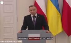 Duda: "Gia' inviati otto Mig-29 a Kiev, ne manderemo altri sei"
