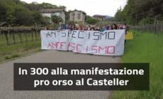 In 300 alla manifestazione per l'orsa Jj4 al Casteller
