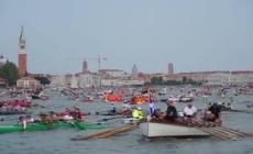 Chiazza verde fosforescente sul Canal Grande a Venezia