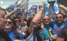 Iniziati a Napoli i festeggiamenti per lo scudetto nel centro della citta'