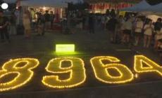 Una veglia a lume di candela a Taipei per il 34esimo anniversario di Tienanmen