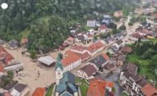 Maltempo in Slovenia, le operazioni di soccorso nelle zone allagate