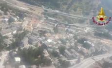 Bardonecchia sepolta da fango e detriti, ricognizione aerea dei vigili del fuoco