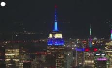Usa, l'Empire State Building illuminato con i colori della bandiera israeliana