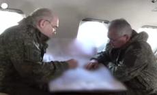 Ucraina, Il ministro della Difesa russo Shoigu speziona un posto di comando
