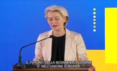 Von der Leyen a Sarajevo: "Il futuro della Bosnia e' nell'Ue"