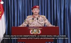 Yemen, Houthi rivendicano l'attacco ad un cargo diretto in Israele