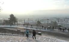 Parigi innevata vista da Montmartre