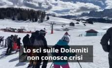 Lo sci sulle Dolomiti non conosce crisi