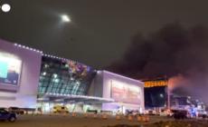 Strage a Mosca, le operazioni per domare l'incendio alla Crocus City Hall