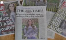 Gran Bretagna sotto shock per la diagnosi di cancro di Kate Middleton
