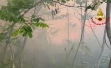Discarica abusiva in fiamme a Roma