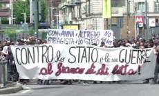 Anarchici a Torino, striscione pro Gaza sull'ex stazione Fs