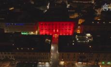 Senato, la facciata di Palazzo Madama illuminata di rosso