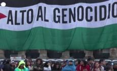 Colombia, gigantesca bandiera palestinese sulla facciata del palazzo del Congresso