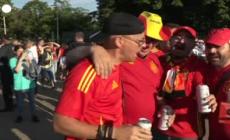 Euro 2024, tifosi di Spagna e Inghilterra arrivano allo stadio