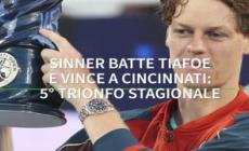 Sinner batte Tiafoe e vince a Cincinnati