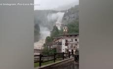 Nubifragi in Piemonte, cascata di acqua e fango a Noasca