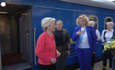 La presidente della Commissione europea Von Der Leyen arriva a Kiev