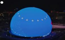 Usa2024, "vote Harris-Walz" proiettato sullo Sphere di Las Vegas