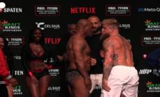 Tyson schiaffeggia Jake Paul nell'ultimo incontro pre-match