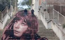 Roma, murale per Monica Vitti su una scalinata ai Parioli