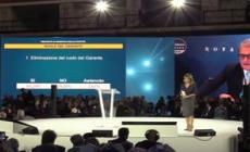 M5S, ovazione all'annuncio dell'eliminazione del garante (Beppe Grillo) durante la Costituente