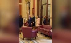 Italia- Spagna, i reali accolti da La Russa e Fontana in Transatlantico
