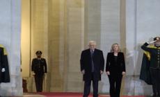 Giorgia Meloni accoglie Abu Mazen a Palazzo Chigi