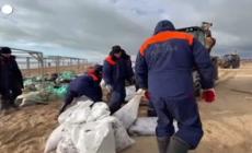 Petroliere russe naufragate, soccorritori e volontari puliscono la costa del Mar Nero