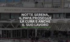 Notte serena, il Papa prosegue la cura e anche il suo lavoro