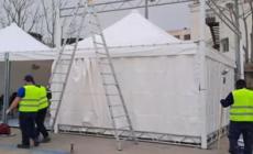 Campi Flegrei, l'area di attesa allestita presso l'ex base Nato di Bagnoli