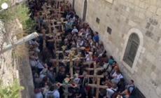 Processione del venerdi' santo nella Citta' Vecchia di Gerusalemme