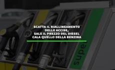 Riallineamento delle accise: sale il diesel, cala la benzina