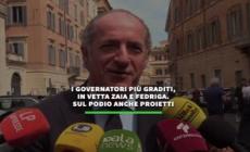 I governatori piu' graditi, in vetta Zaia e Fedriga