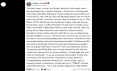 Trump, causa a Wall Strett Journal e Murdoch per 'falsa' lettera a Epstein