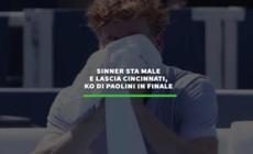 Sinner sta male e lascia Cincinnati, ko di Paolini in finale