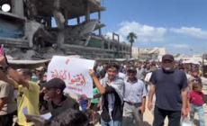 Gaza City, manifestazione per chiedere la fine dei bombardamenti