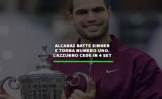 Alcaraz batte Sinner e torna numero uno. L'azzurro cede in 4 set