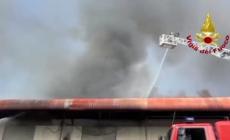 Incendio in un magazzino a Modena, Vigili del Fuoco in azione