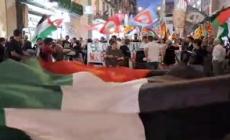 A Napoli pro Pal in piazza: "Se bloccano la Flotilla, blocchiamo la citta'"