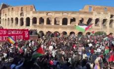 Palestina, corteo sfila al Colosseo cantando "Bella ciao"
